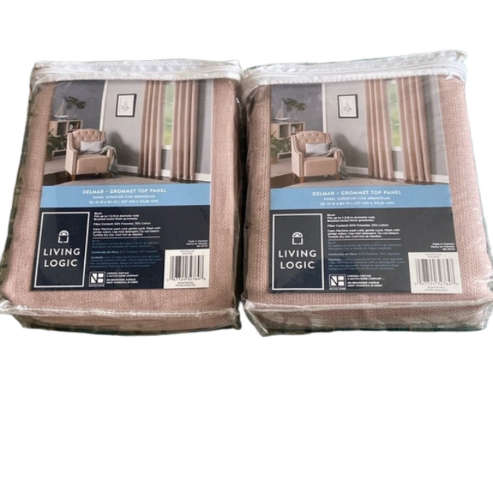 Living Logic Delmar Panels 50” x 84” New In Packages Blush